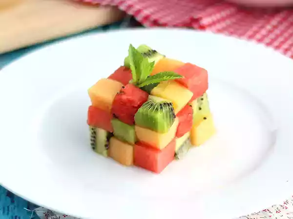 Receita Cubo mágico de frutas, cubo rubik de frutas