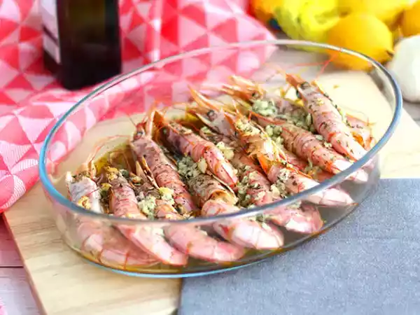 Receita Gambas no forno