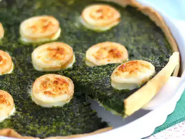Receita Quiche de queijo de cabra e espinafre