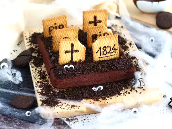 Receita Bolo cemitério para halloween