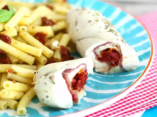 Receita Rolos de frango com muçarela de búfala
