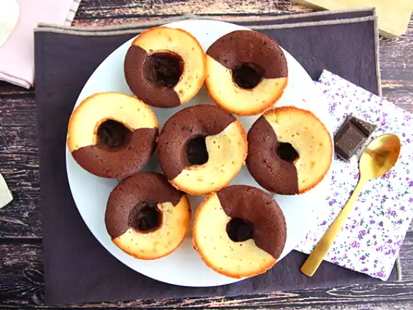 Receita Muffins dois sabores (chocolate e baunilha)