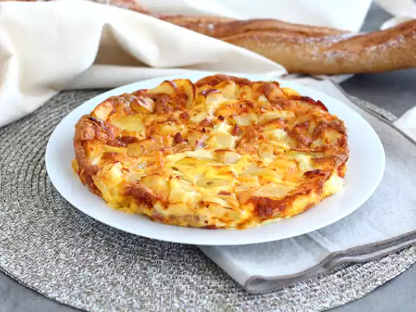 Receita Tortilha de queijo e presunto feito no forno (tortilla - omelete)