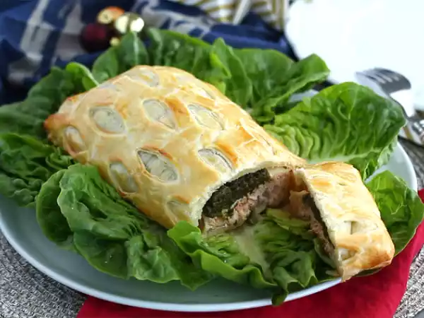 Receita Folhado de salmão e espinafre