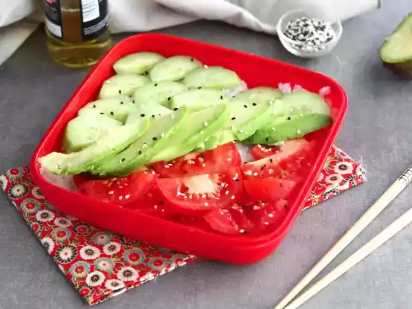 Receita Bento box (bento japonês, versão vegano)