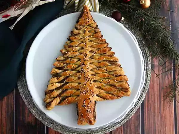 Receita Pinheiro de natal sabor tapenade (pasta de azeitona preta)