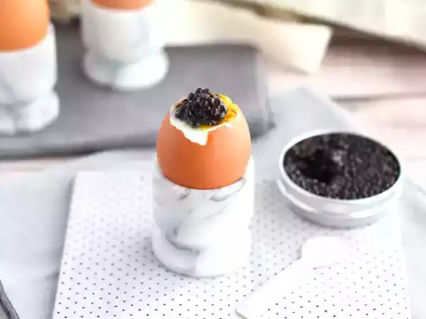 Receita Ovos com caviar