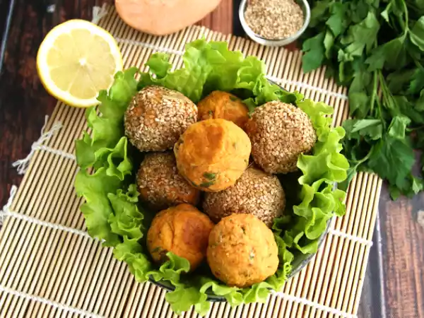 Receita Bolinhos de batata doce (falafels sem gluten e vegano)