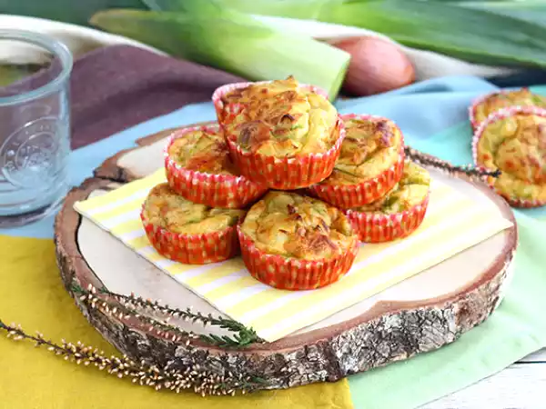 Receita Muffins de alho francês (alho poró)