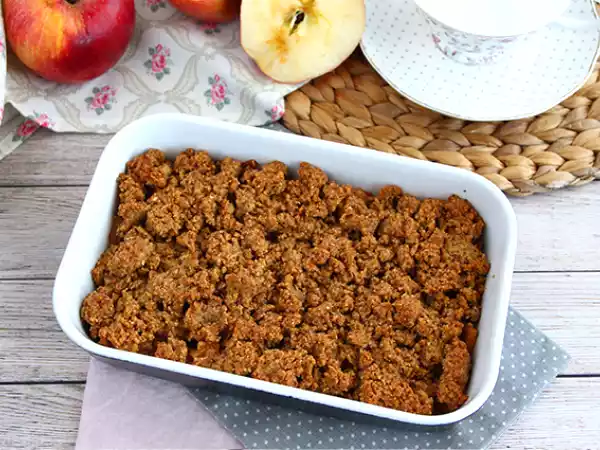 Receita Crumble de maçãs (vegan e sem gluten)