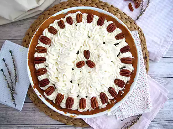 Receita Tarte de caramelo salgado, creme baunilha e nozes pecan