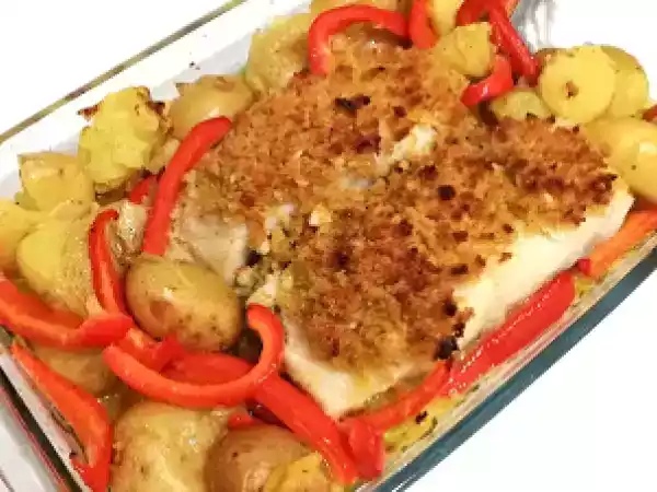 Receita Bacalhau com broa e batata a murro
