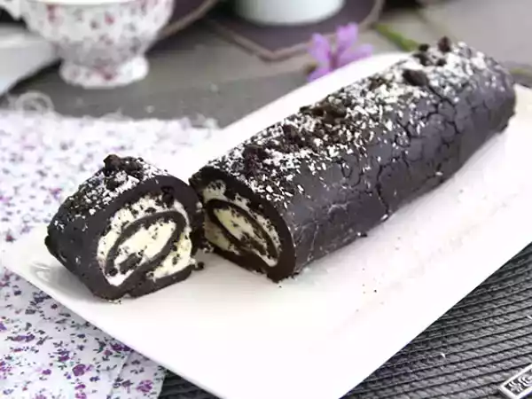 Receita Rocambole de oreo