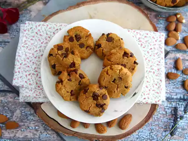 Receita Cookies de okara (resíduos do leite vegetal), sabor chocolate