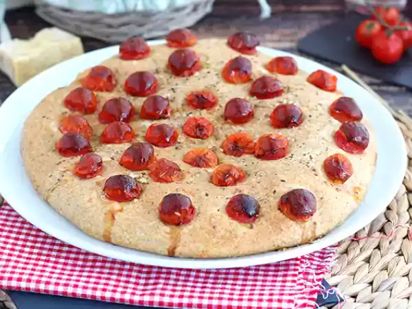 Receita Focaccia de tomates cerejas