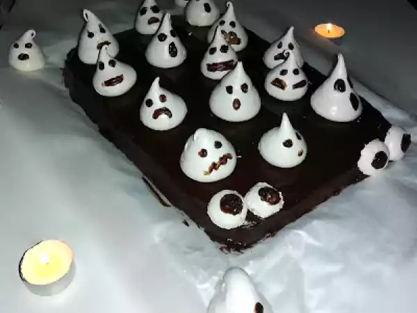 Receita Bolo dos fantasmas - halloween -