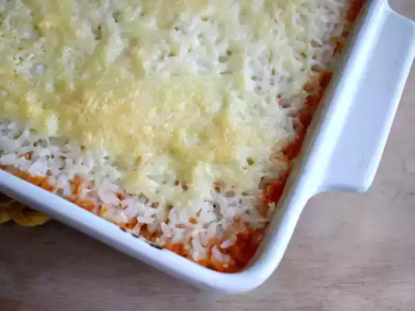 Receita Gratinado de arroz com tomate