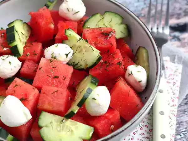 Receita Salada de melancia e pepino