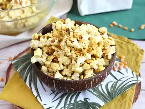 Receita Pipoca temperada com curry (caril)