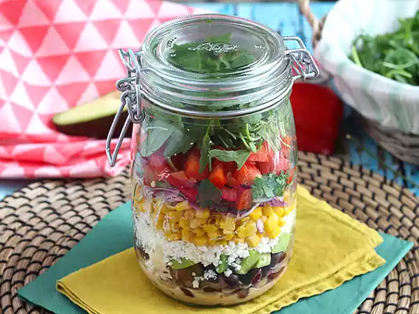 Receita Salada mexicana no pote