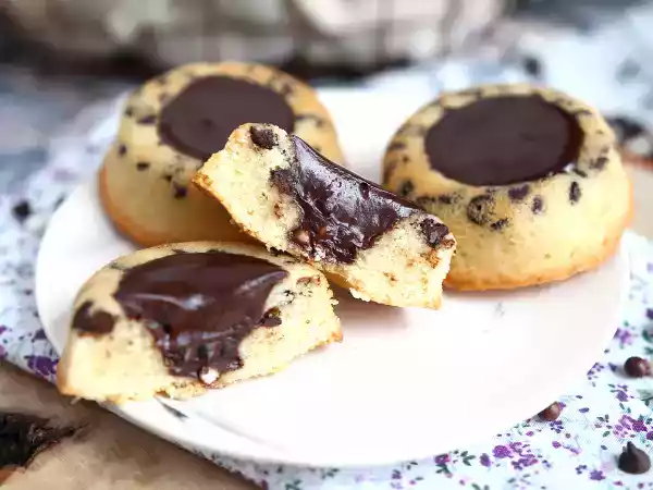 Receita Financiers tigrados recheados com chocolate