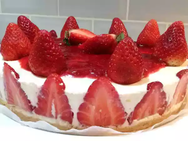 Receita Cheesecake de morangos delicioso