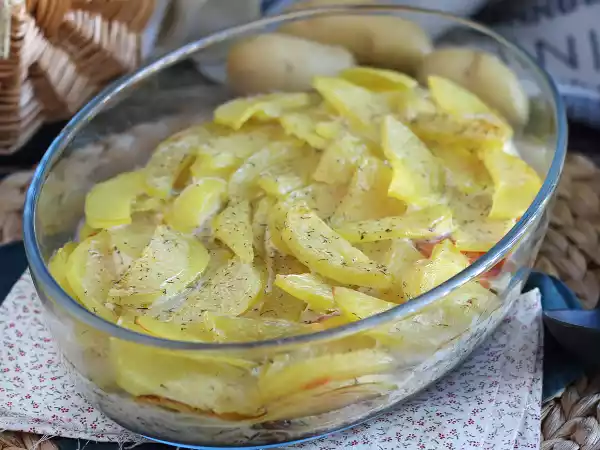 Receita Gratinado de batata e salmão
