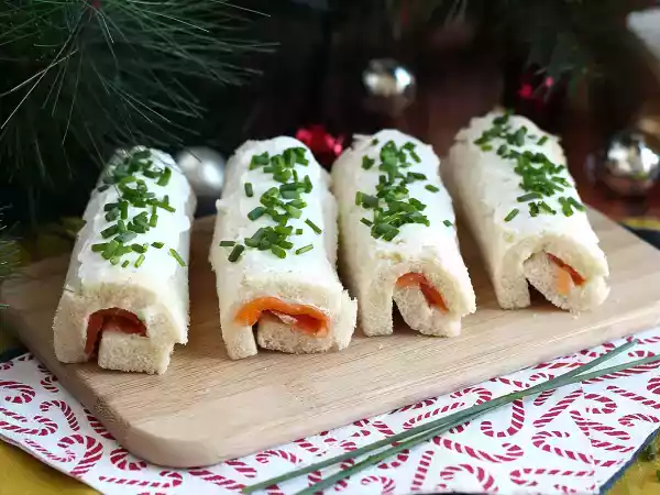 Receita Rolinho de salmão (com pão de forma)