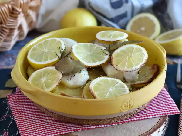 Receita Bacalhau fresco com batata no forno