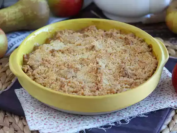 Receita Crumble de maçã e pera