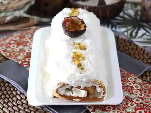 Receita Rocambole de coco e maracujá