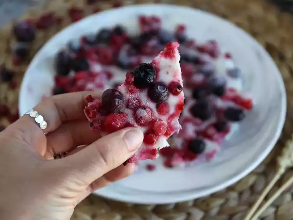 Receita Barra congelada de iogurte e frutas vermelhas