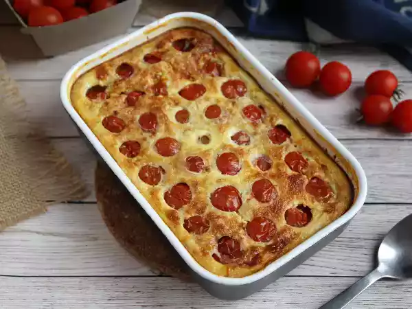 Receita Torta leve de atum com tomate cereja