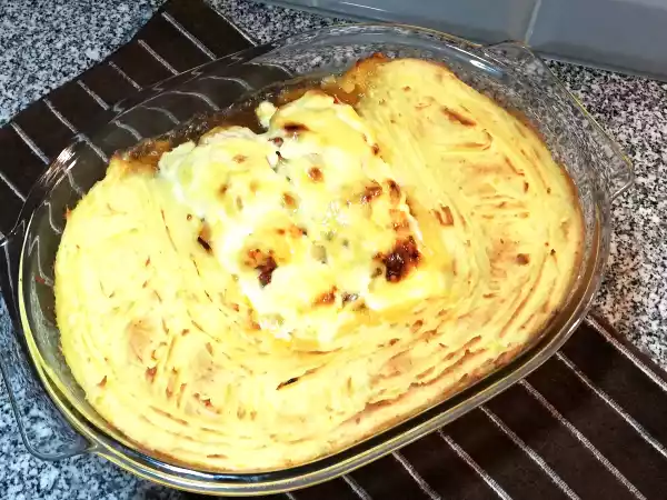 Receita Bacalhau com camarões gratinado