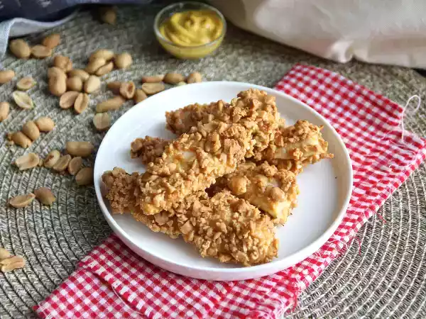 Receita Frango empanado com amendoim (sem fritura)