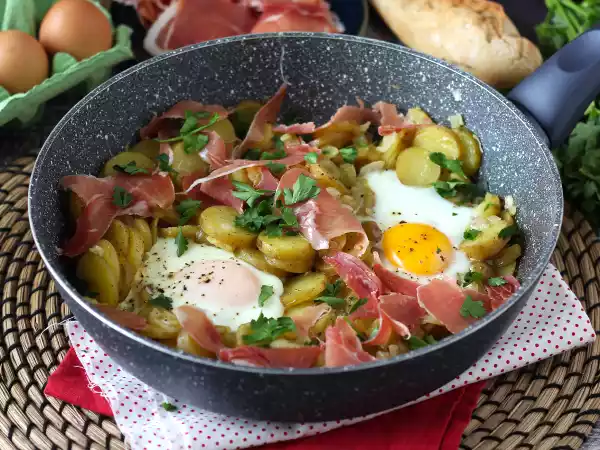 Receita Ovos rotos (huevos rotos) sem fritura e mais saudável