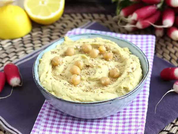 Receita Homus com limão confitado