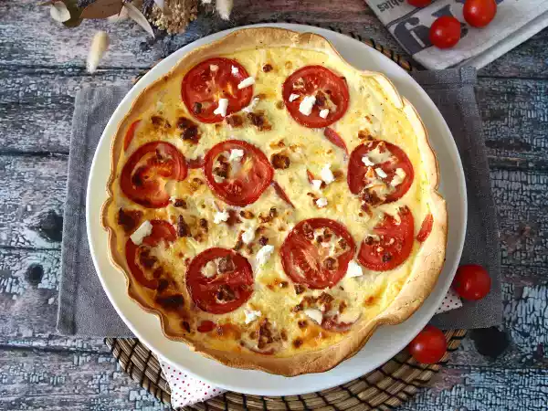 Receita Quiche de tomate e queijo curado, altamente delicioso e perfumado!