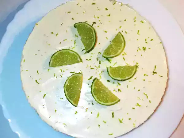 Receita Cheesecake de lima com base de bolachas cacau