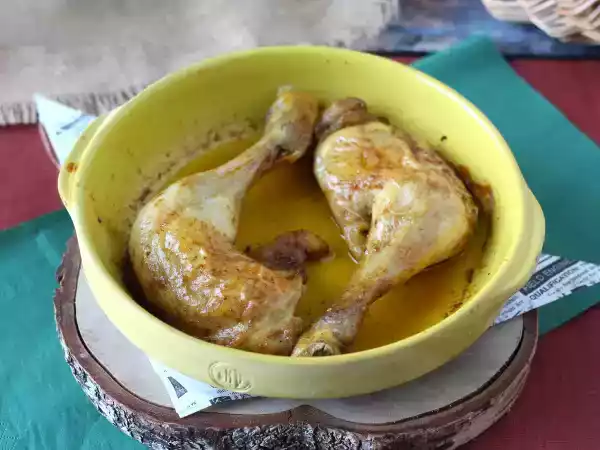 Receita Coxa e sobrecoxa de frango assado no forno!