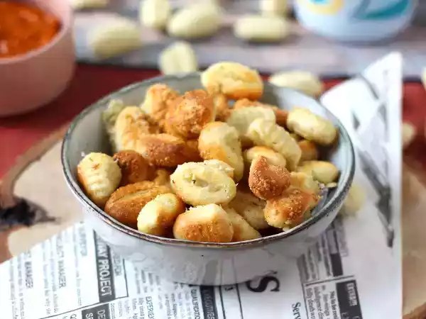 Receita Nhoque crocante com parmesão feito na air fryer