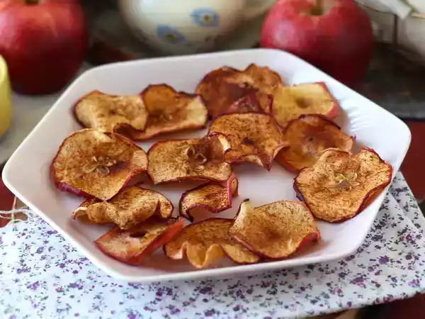 Receita Chips de maçã e canela na air fryer