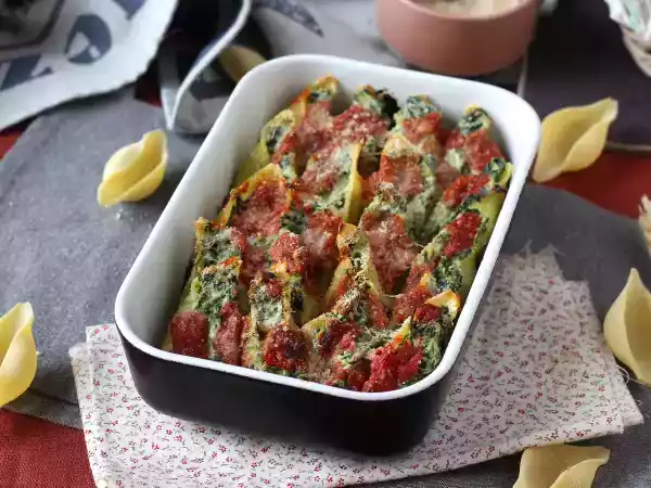 Receita Conchiglione recheado de espinafre e ricotta