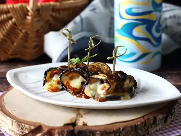 Receita Rolinho de berinjela recheado com queijo e feito na air fryer