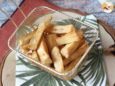 Receita Mandioca frita na air fryer, um aperitivo crocante e mais saudável