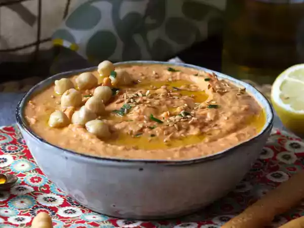 Receita Homus de pimentão vermelho