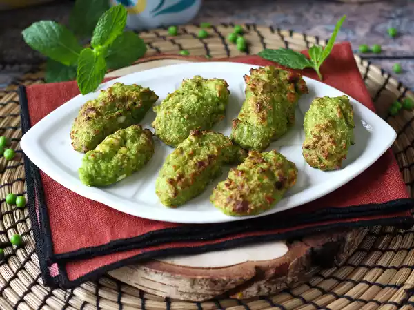Receita Bolinho de ervilha e queijo feta na air fryer: saboroso, saudável e super simples a preparar