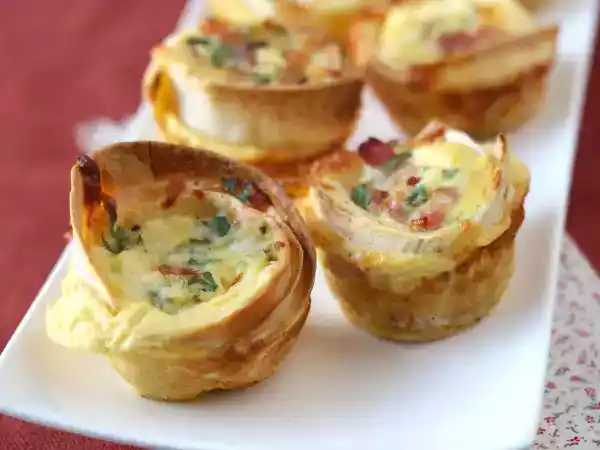 Receita Deliciosas mini quiches feitas com tortilha!