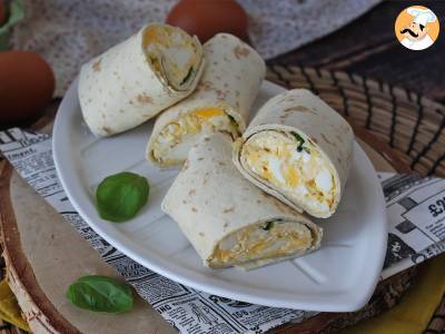 Receita Wrap de ovo com feta, macio e super proteico