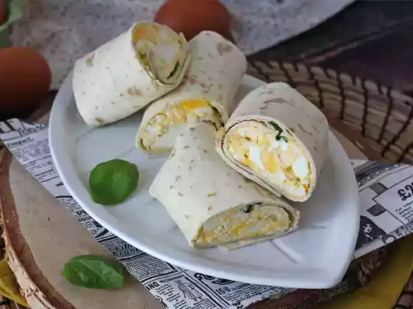 Receita Wrap de ovo com feta, macio e super proteico